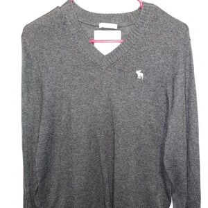 Abercrombie & Fitch Charcoal V-Neck Sweater